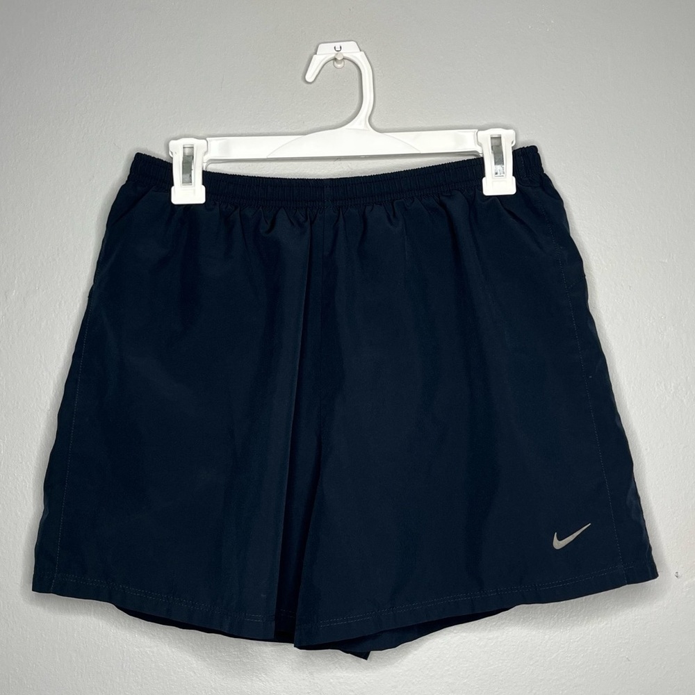 Nike Dri Fit Navy Blue Brief Lined Running Athletic Shorts